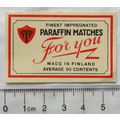 vintage Matchbox Label - Paraffin Matches For You