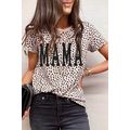 Apricot Leopard MAMA Graphic Crew Neck T Shirt