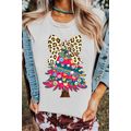 White Leopard Bow Décor Christmas Tree Graphic ...