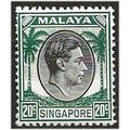 Singapore 1948 SG9 20c Black & Green Perf 14 Mo...