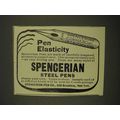 1907 Spencerian Steel Pens Ad - Pen Elasticity