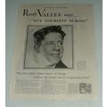 1930 Fleischmann's Yeast Ad w/ Rudy Vallee