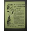 1951 Horlicks Drink Ad - Proud of Child Highly-Strung