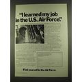 1972 U.S. Air Force Ad - I Learned My Job In