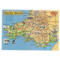 SOUTH WALES MAP , used postcard 1989 postmark b...
