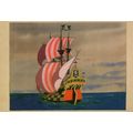 Peter Pan Pirate Ship Flag Movie Film Artist Pa...