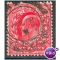 GB stamps 1902-10 KEV11 - 1d SG219 London 37