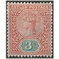 Ceylon 1893 SG245 3c Terracotta & Blue-Green Mo...