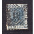 ITALY 1863 SG20a 20c BLUE FINE USED #4