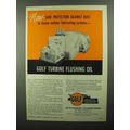 1950 Gulf Turbine Flushing Oil Ad - Sure Protec...