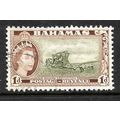 BAHAMAS 1954 1d OLIVE GREEN AND BROWN COMBINED ...