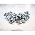 Small silver crystal hair clip barrette bridal ...