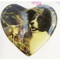 BORDER COLLIE HEART SHAPED ACRYLIC FRIDGE MAGNET