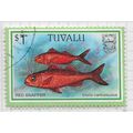 TUVALU 1997 FISH SERIES $1 RED SNAPPER USED MAR...