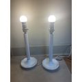 Lot of 2 Vintage Milk Glass Lamps