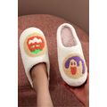 White Halloween Pumpkin Plush Winter Home Slippers