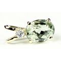 Green Amethyst (Prasiolite), 14KY Gold Pendant,...