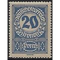 Po Mi 92 y: 20 Kr. deep blue Postage Due Stamp:...