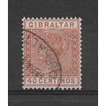 Gibraltar.SG27 40c Orange-Brown.Fine Used.Sept19a
