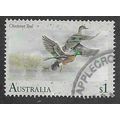 AUS 1991 $1.00 'BIRDS - CHESTNUT TEAL' FINE USE...