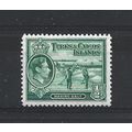 Turks&Caicos.SG195 1/2d Raking Salt (Green).Col...