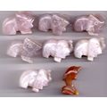 Lot of Rose Quartz Elephant Gemstone Carvings