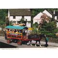 Polperro Horse Bus Cornwall Postcard posted 199...