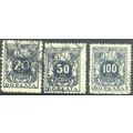 Poland 1921 - 20m + 50m + 100m bluish black - P...