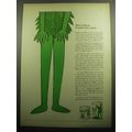 1958 Green Giant Peas and Niblets Corn Ad - How it feels to be green and a giant