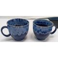 Anthropologie Cobalt Zabra Drips Coffee Mug Cup...