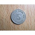 1910a 5 Pfennig Germany Empire Coin