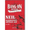 UNUSED PUMP CLIP FRONT - BANG ON BREWERY (WALES...