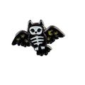 Owl Skeleton Enamel Pin Badge Cartoon Style Lap...