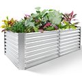 Land Guard 8×4×2 Ft Galvanized Raised Garden Be...
