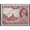Burma 1938 SG25 2a6p Claret Mounted Mint ....
