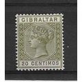 Gibraltar.SG25 20c Olive-Green.Mounted Mint.Sep...