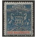 Rhodesia 1892 SG19 1/2d Deep Blue & Vermilion M...