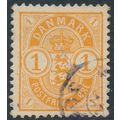 Denmark AFA 37/Scott 53, 1ø orange Arms Type, V...