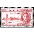 Aden KGVI 1946 Victory Peace 1½d Carmine Mounte...