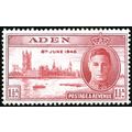 Aden KGVI 1946 Victory Peace 1½d Carmine Mounte...