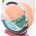 Himalayan Salt Lamp Round with Green Sand Decor...