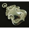 Vintage Solid Silver Pocket Watch Chain Medal F...