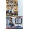 HANK AARON & TOM GLAVINE ANNIVERSARY PATCH AUTO...