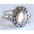 Ring 6.5 pink tigereye cabochon ornate casual c...