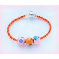 Summer Gift Euro Clasp OrangeWoven Bracelet Bea...