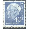 Germany 1957 - 40pf blue - President Heuss - used