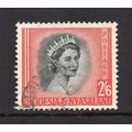 Rhodesia & Nyasaland - 1954-56 - 2/6d Black & R...