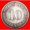 EAGLE (1873-1889): GERMANY ★ 10 PFENNIGS 1875D!...