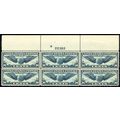 C24, Mint VF NH 30¢ Top Plate Block of Six Stam...