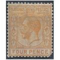 Bahamas 1919 SG85 4d Orange-Yellow Mounted.Mint...